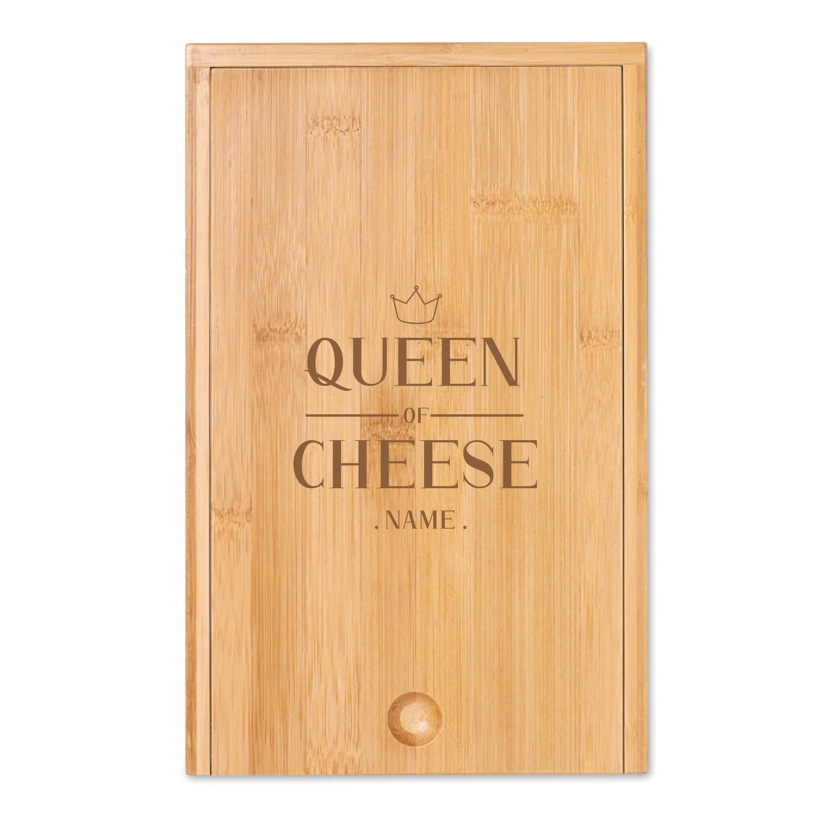 Personalised Queen of Cheese Wine & Cheese Board Set